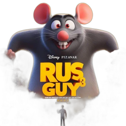 concept art, 3d render, cartoon, photorealistic, poster, ratatouille, disney-pixar, animation transparent PNG cut-out