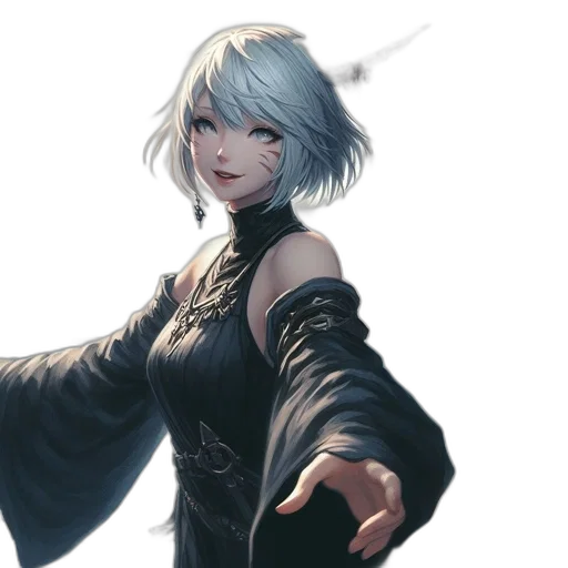 staff, sword, weapon, concept art, fantasy art, anime, comic book art, monochrome transparent PNG cut-out