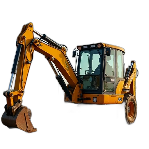 robot, 3d render, backhoe, attachment, new, jcg, l407 transparent PNG cut-out