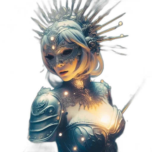 crown, robot, staff, jewelry, fantasy art, concept art, comic book art, cyberpunk transparent PNG cut-out