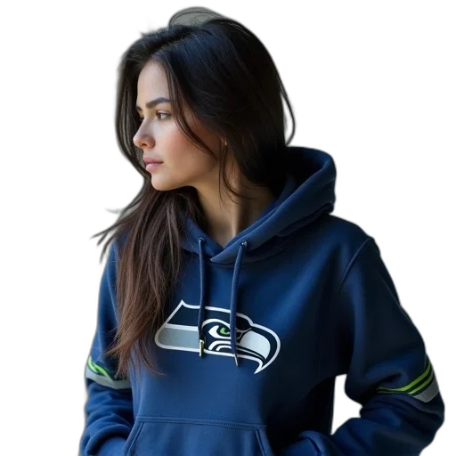 jacket, green, women, seattle, seahawks, fan, gear, hoodie transparent PNG cut-out