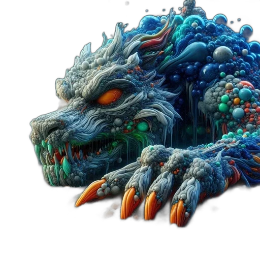 dragon, creature, mask, face, concept art, fantasy art, 3d render, photorealistic transparent PNG cut-out
