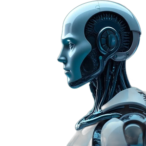 robot, concept art, cyberpunk, 3d render transparent PNG cut-out