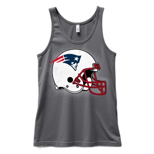 grey, tank, top, distressed, design, featuring, white, football transparent PNG cut-out