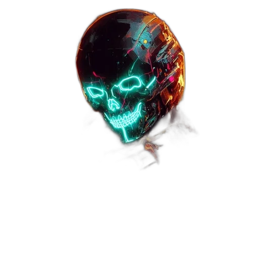 mask, robot, creature, face, concept art, cyberpunk, 3d render, pixel art transparent PNG cut-out