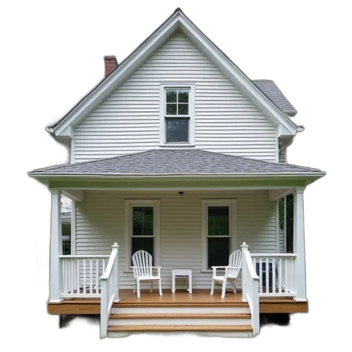 furniture, building, 3d render, photorealistic, two-story, house, gray, roof transparent PNG cut-out