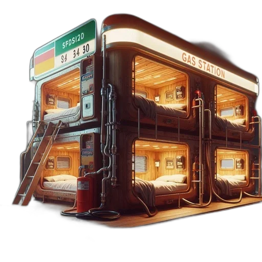furniture, building, concept art, 3d render, photorealistic, cyberpunk, imaginative, gas transparent PNG cut-out