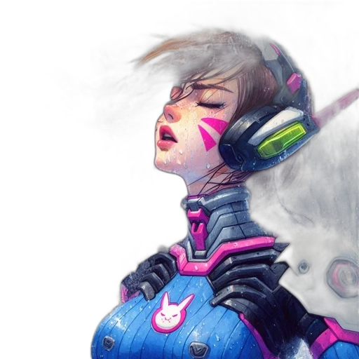 robot, cyberpunk, concept art, fantasy art, comic book art, outer space, neon lights, neon transparent PNG cut-out