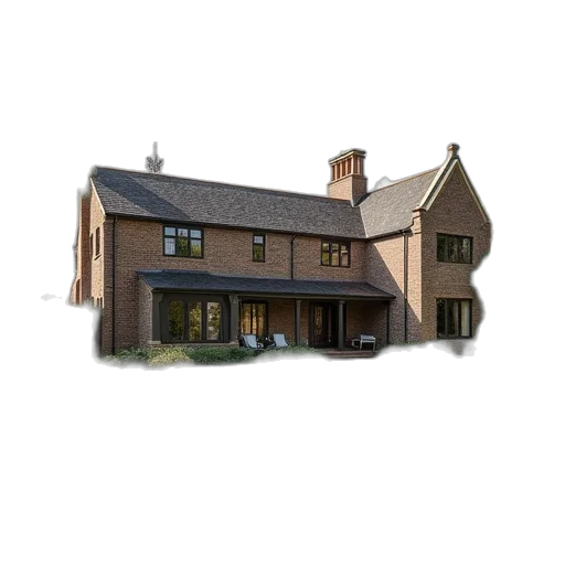 building, 3d render, photorealistic, detached transparent PNG cut-out