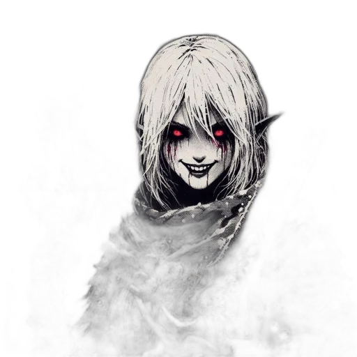 mask, face, creature, staff, comic book art, concept art, fantasy art, watercolor transparent PNG cut-out