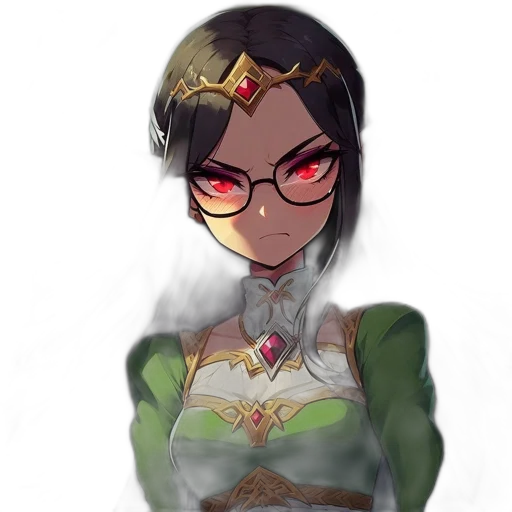 crown, staff, mask, dress, fantasy art, pixel art, concept art, anime transparent PNG cut-out
