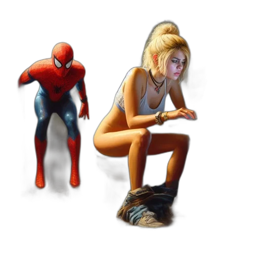 mask, concept art, comic book art, pixel art, 3d render, amusing, scene, woman transparent PNG cut-out