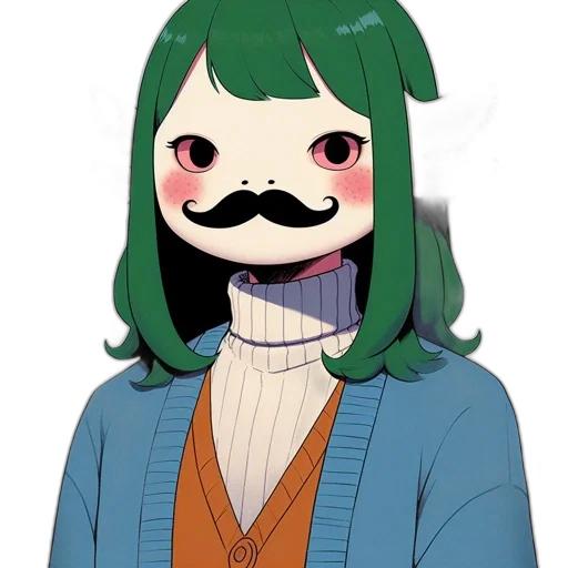 mask, staff, face, creature, anime, cartoon, pixel art, concept art transparent PNG cut-out