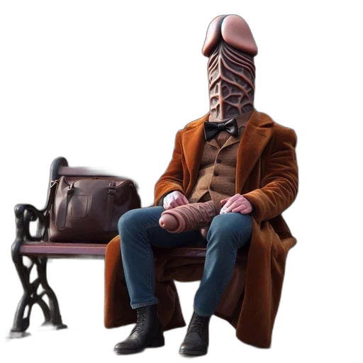 furniture, robot, mask, jacket, concept art, 3d render, cyberpunk, fantasy art transparent PNG cut-out