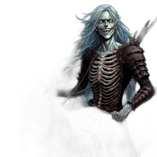 fantasy art, concept art, comic book art, pixel art, blue, intimidating, pale-skinned, figure transparent PNG cut-out
