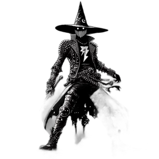 staff, hat, mask, creature, concept art, fantasy art, comic book art, pixel art transparent PNG cut-out