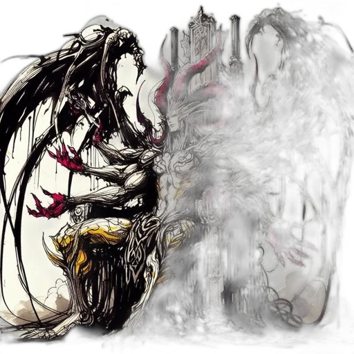 dragon, concept art, fantasy art, comic book art, anime, fog, fire, forest transparent PNG cut-out