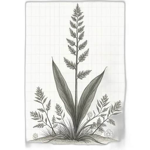 flower, pencil sketch, monochrome, botanical, illustration, plant, tall, stem transparent PNG cut-out