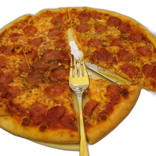 food, weapon, sword, umbrella, 3d render, photorealistic, pepperoni, pizza transparent PNG cut-out