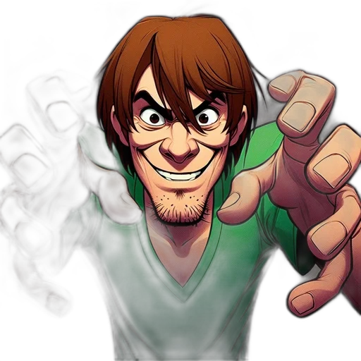staff, face, cartoon, comic book art, concept art, anime, fire, green transparent PNG cut-out