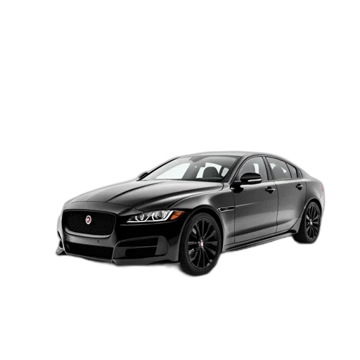 car, 3d render, black, jaguar, parked, white, background transparent PNG cut-out