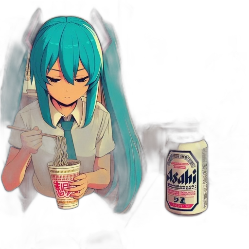 food, bottle, creature, robot, vaporwave, anime, pixel art, concept art transparent PNG cut-out