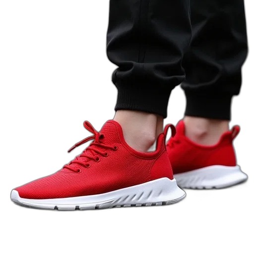 shoes, 3d render, photorealistic, red transparent PNG cut-out