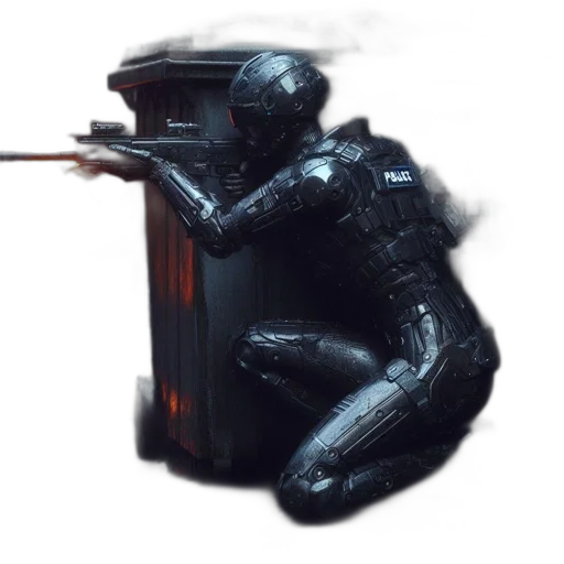 robot, creature, weapon, animal, concept art, 3d render, cyberpunk, pixel art transparent PNG cut-out