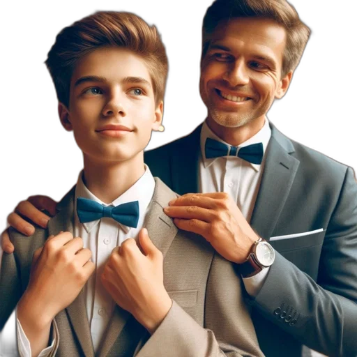 face, photorealistic, cartoon, oil painting, watercolor, two, formally, dressed transparent PNG cut-out