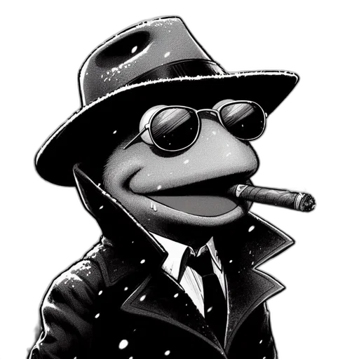 jacket, hat, staff, mask, cartoon, comic book art, concept art, anthropomorphic transparent PNG cut-out