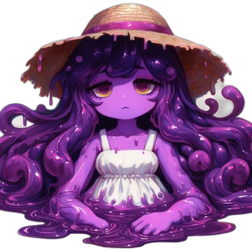 hat, creature, hair, staff, pixel art, concept art, fantasy art, anime transparent PNG cut-out