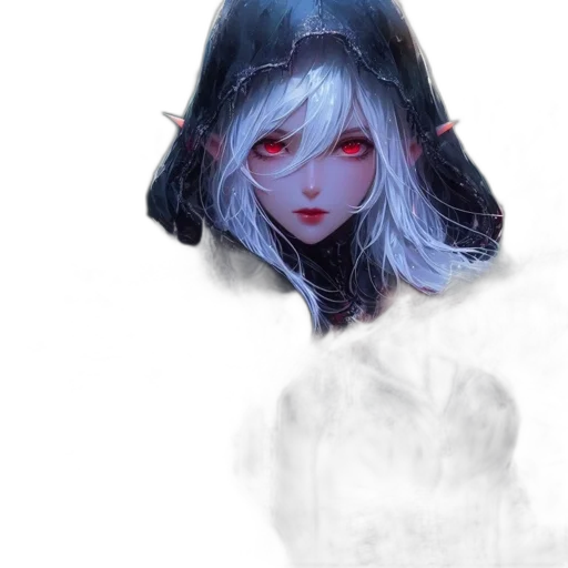 face, mask, staff, jacket, concept art, fantasy art, watercolor, anime transparent PNG cut-out