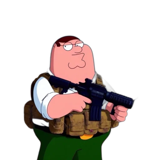 weapon, animal, jacket, cartoon, concept art, 3d render, pixel art, peter transparent PNG cut-out