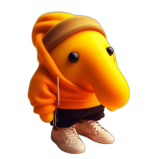 jacket, animal, hat, creature, 3d render, concept art, pixel art, photorealistic transparent PNG cut-out