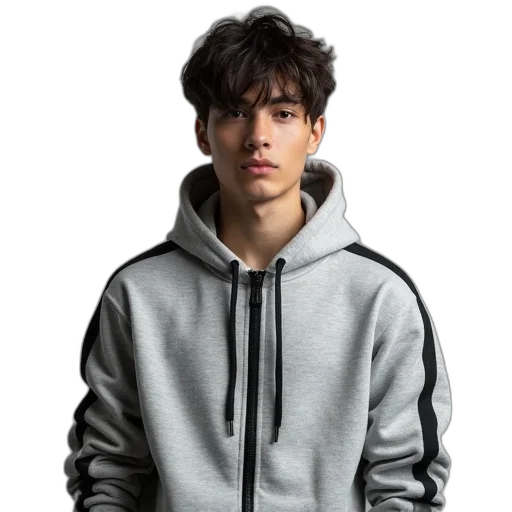 jacket, face, staff, hair, photorealistic, anime, 3d render, cyberpunk transparent PNG cut-out