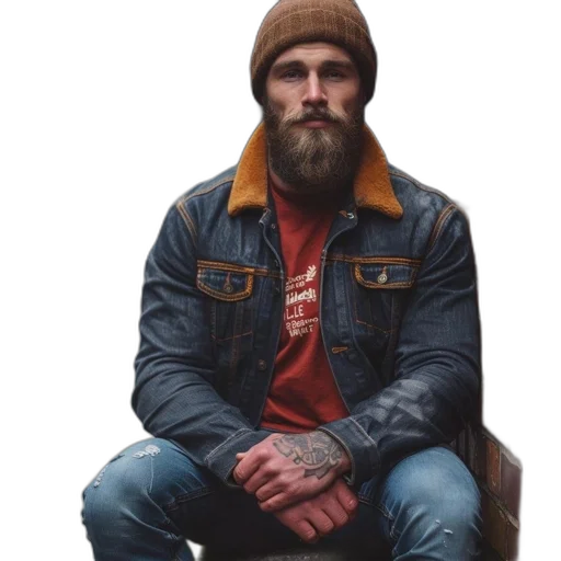 jacket, face, hat, photorealistic, concept art, oil painting, 3d render, man transparent PNG cut-out