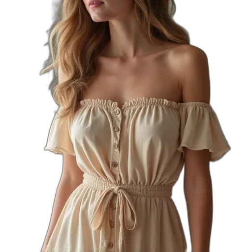 dress, jewelry, earth tones, golden transparent PNG cut-out