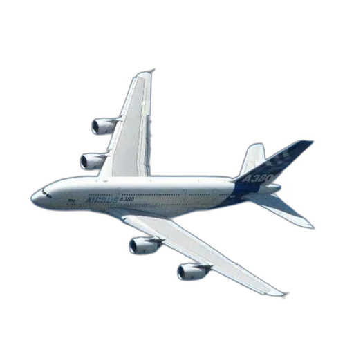 staff, 3d render, concept art, photorealistic, white, airbus, a380, flying transparent PNG cut-out