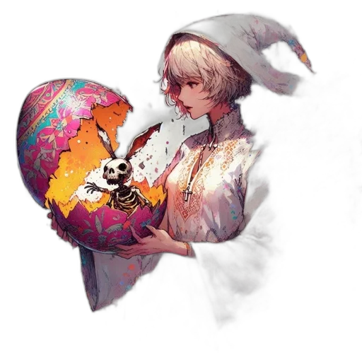 mask, weapon, hat, dress, fantasy art, concept art, pixel art, watercolor transparent PNG cut-out