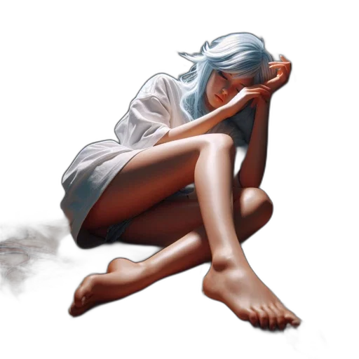 dress, photorealistic, oil painting, concept art, fantasy art, fog, underwater, fire transparent PNG cut-out