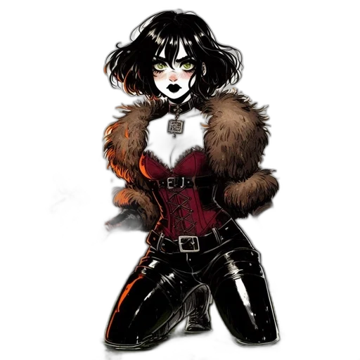 jacket, staff, mask, animal, concept art, comic book art, fantasy art, cartoon transparent PNG cut-out