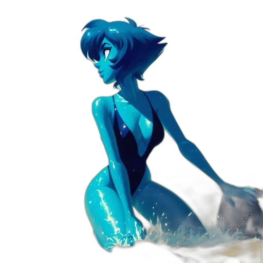 dress, creature, concept art, 3d render, fantasy art, comic book art, underwater, beach transparent PNG cut-out