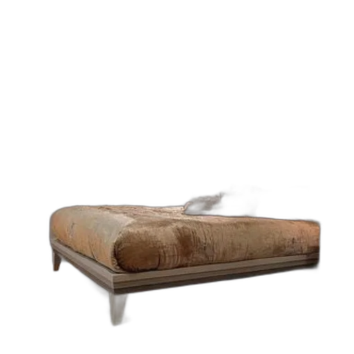 furniture, 3d render, earth tones, luxurious, bedroom, beige, upholstered, bed transparent PNG cut-out