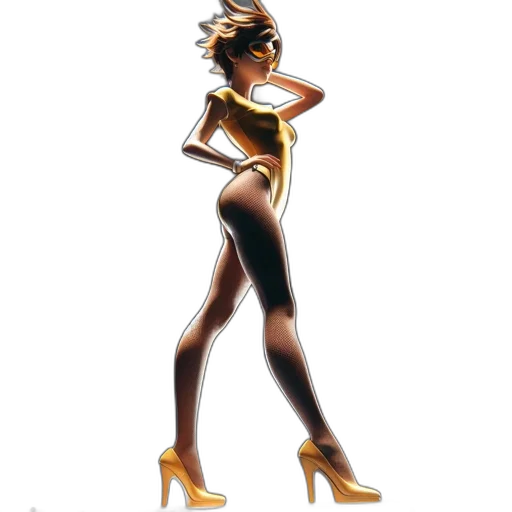 dress, concept art, 3d render, comic book art, cartoon, golden, animated, female transparent PNG cut-out