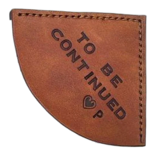 jacket, hat, brown, leather, bookmark, phrase, continued, heart transparent PNG cut-out
