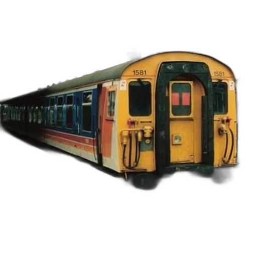 car, 3d render, photorealistic, concept art, yellow, train, number, 1581 transparent PNG cut-out