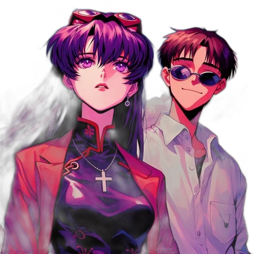 mask, jacket, robot, weapon, cyberpunk, vaporwave, anime, pixel art transparent PNG cut-out