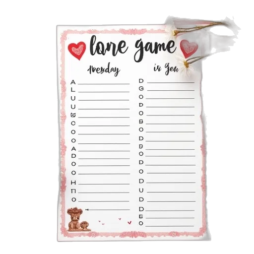 couples, date, game, free, printable, planning transparent PNG cut-out