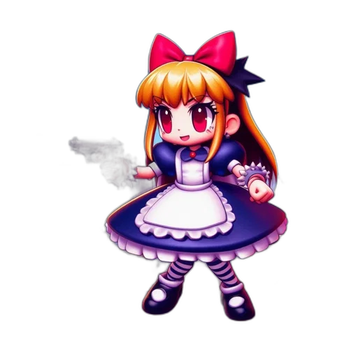 staff, dress, weapon, robot, pixel art, anime, cartoon, concept art transparent PNG cut-out