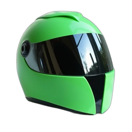 robot, mask, hat, 3d render, photorealistic, green, close-up, helmet transparent PNG cut-out